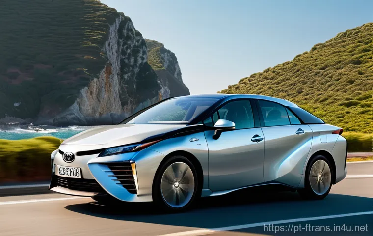 수소차 가격 - **Prompt:** A sleek, futuristic silver Toyota Mirai (second generation) drives effortlessly along a ...