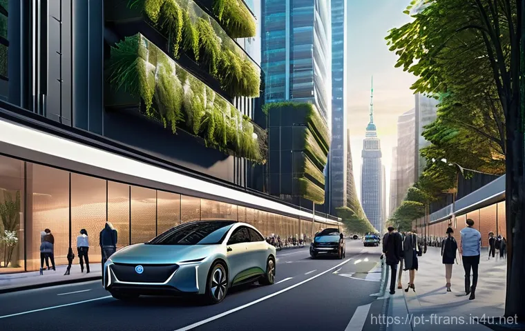 자율주행차 사고 사례 - **Prompt 1: Futuristic Urban Harmony with Autonomous Vehicles**
"A wide-angle shot of a bustling...