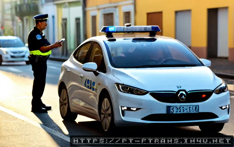 Home 17 자율주행차 사고 - Photorealistic autonomous electric car stopped safely after a minor rear-end collision on a modern B...